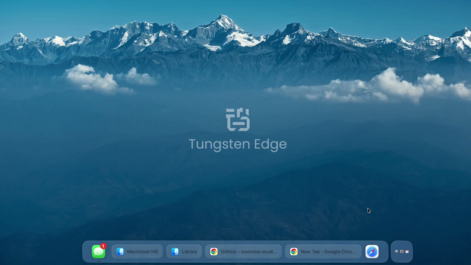 Tungsten Edge demo video: the Tungsten Edge logo on a desktop, with the taskbar along the bottom