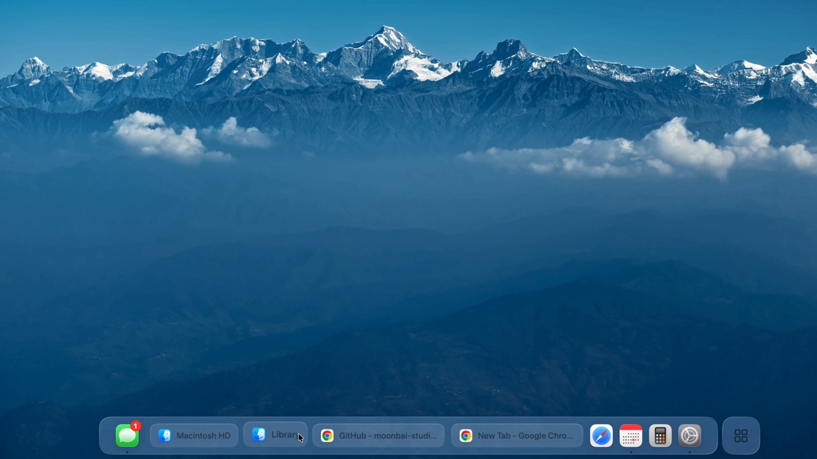 A clean desktop with the full taskbar along the bottom